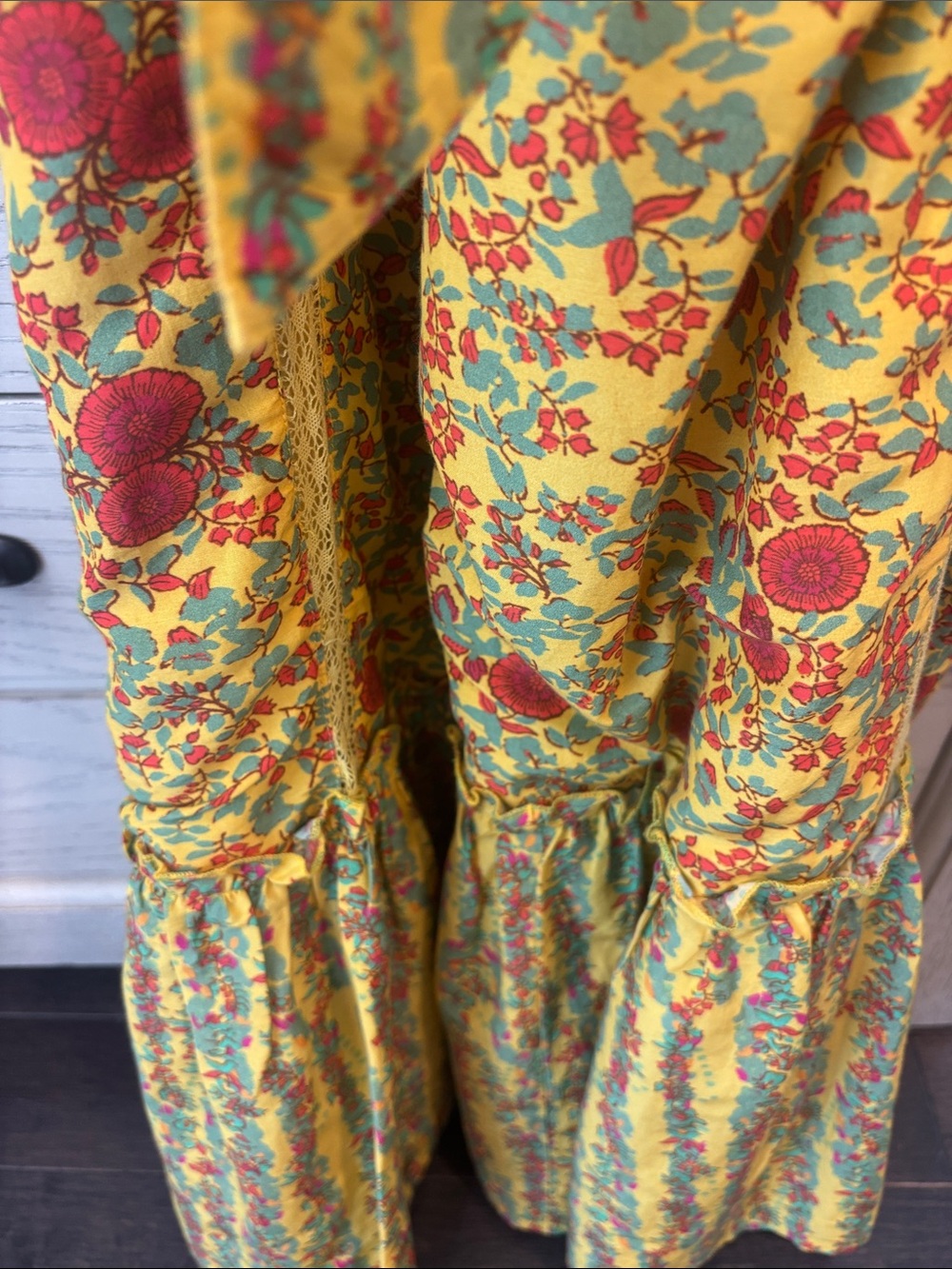 Roller Rabbit Yellow Floral Ruffled Jumpsuit - Picture 6 of 10
